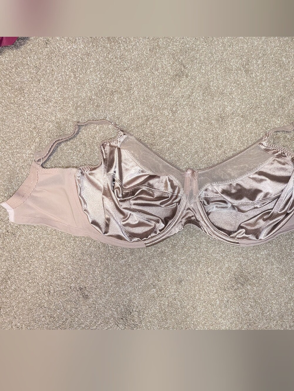 Goddess Shiny Satin Underwire Bra in Latte
